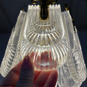 Kleiner Lilien Kronleuchter Glas Messing aus Deutschland