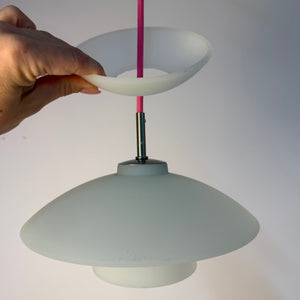 Lamellenlampe Milchglas aus Dänemark