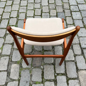 Set: 6x Polsterstuhl beige Teak Cord von Erik Buch
