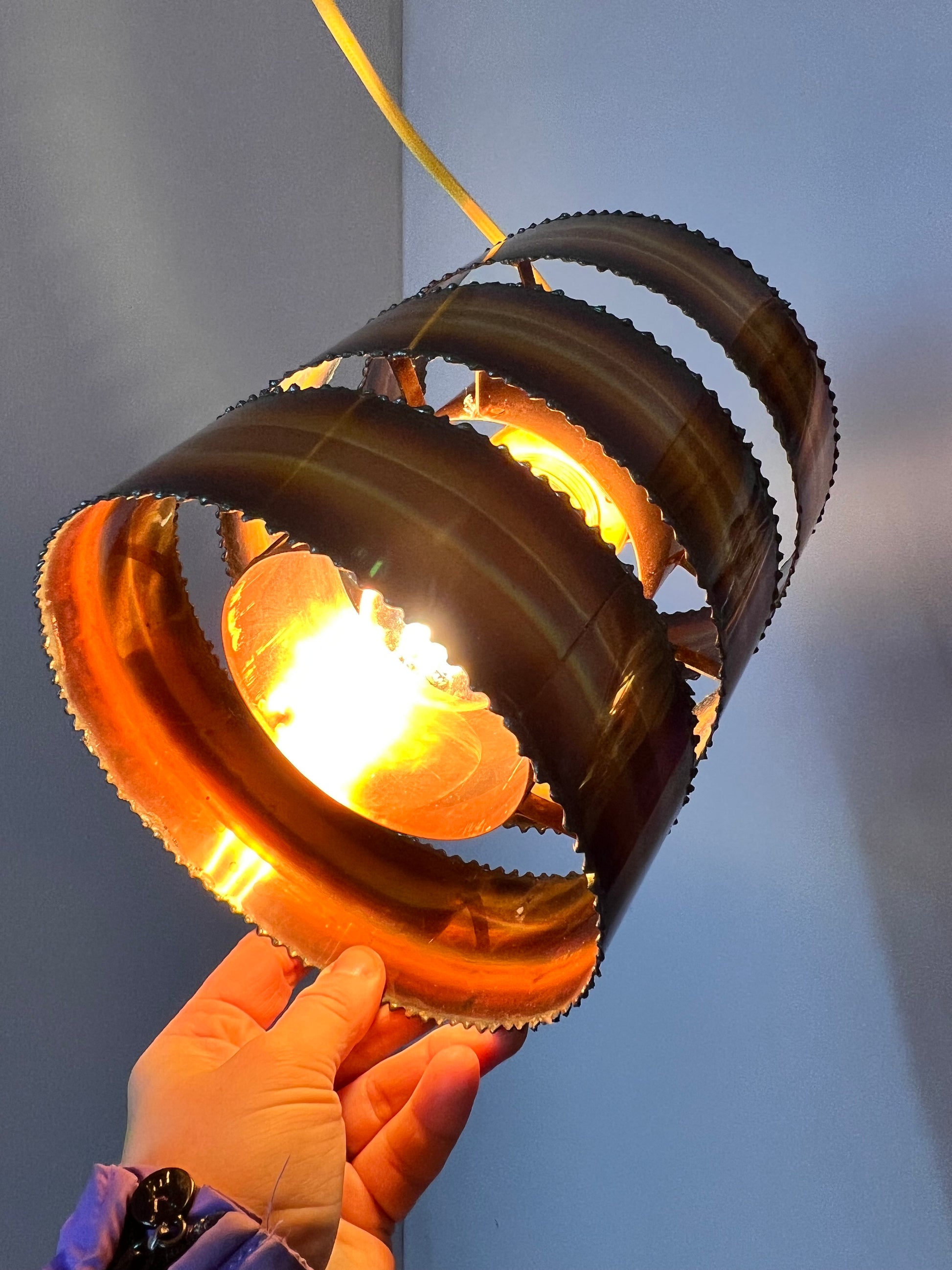 Brutalistische Kupfer Hängelampe von Svend Aage Holm Sørensen for Holm-Sørensen & Co