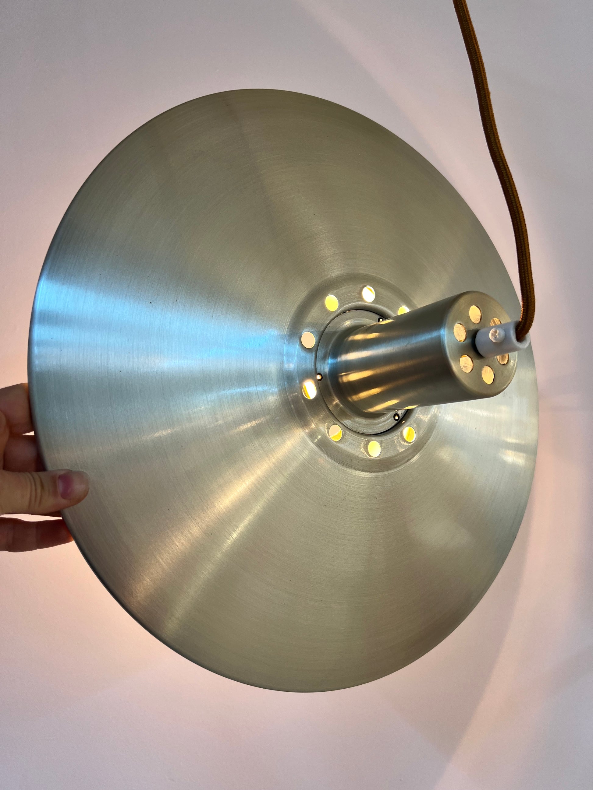 Lamellenlampe silber von Erik Jensen für Teknika