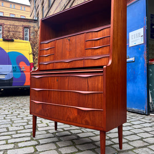 Halbrunder Sekretär Teak aus Dänemark