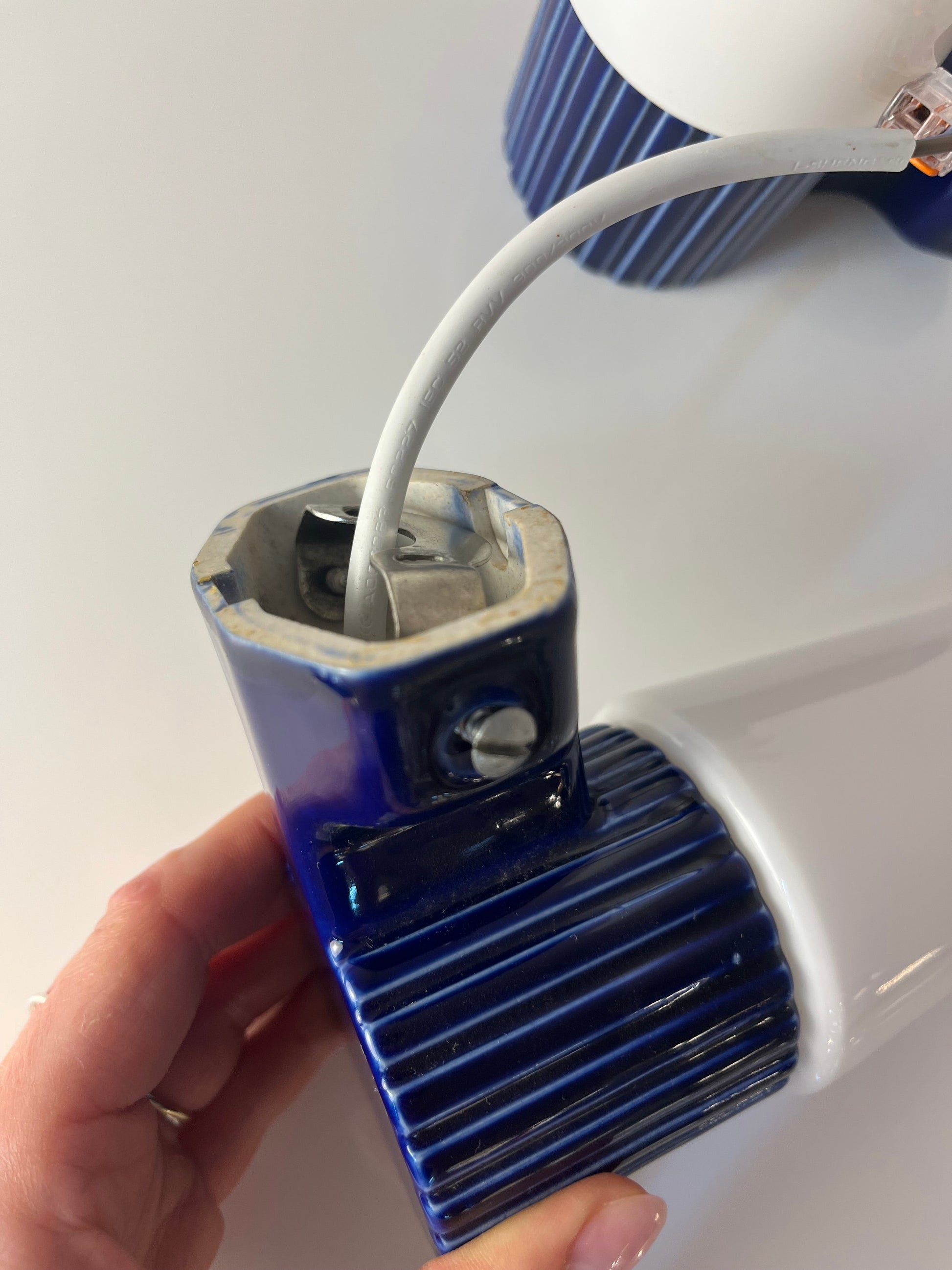 Set: 2x Wandlampe Modell 6020 blau von Sigvard Bernadotte für Ifö