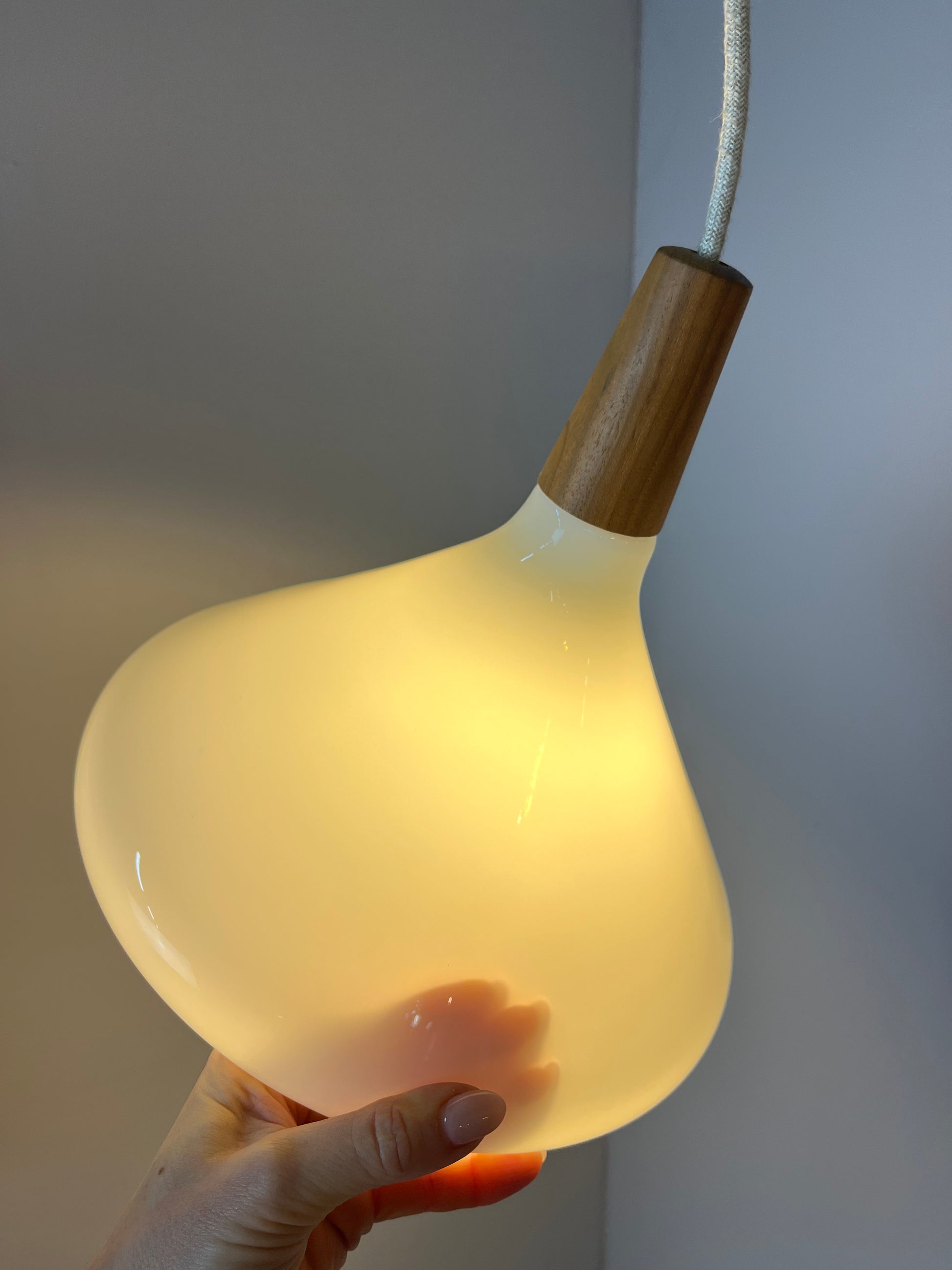 Hängelampe weiß Glas