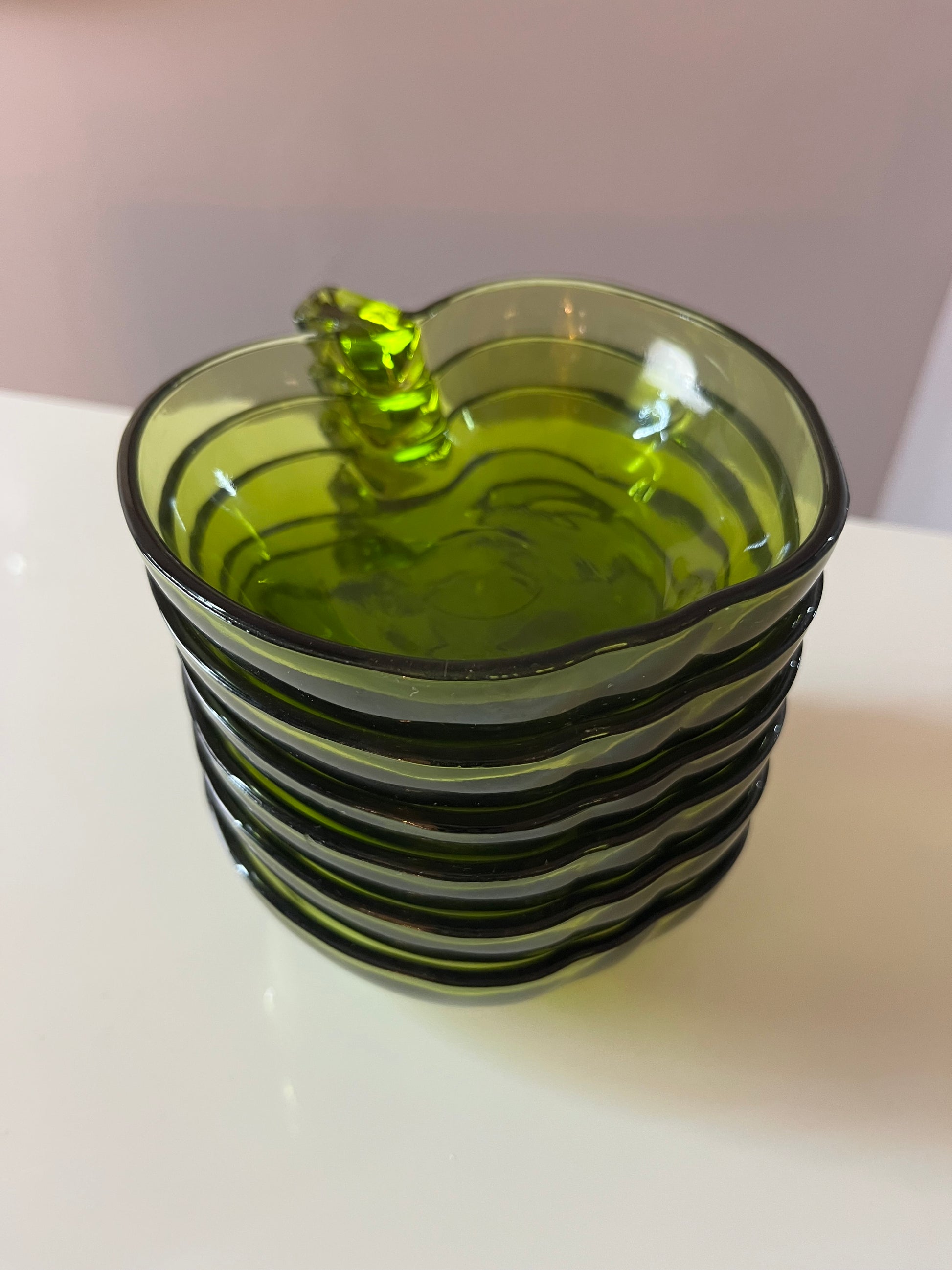 Set: 6x Schale grüner Apfel Glas