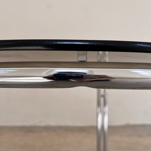 Runder Esstisch Chrom & getöntes Glas