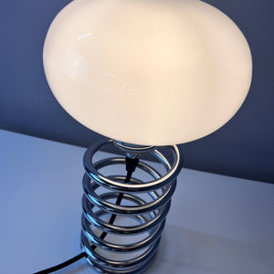 Spiral-Tischlampe Glas & Chrom Ingo Maurer für HONSEL