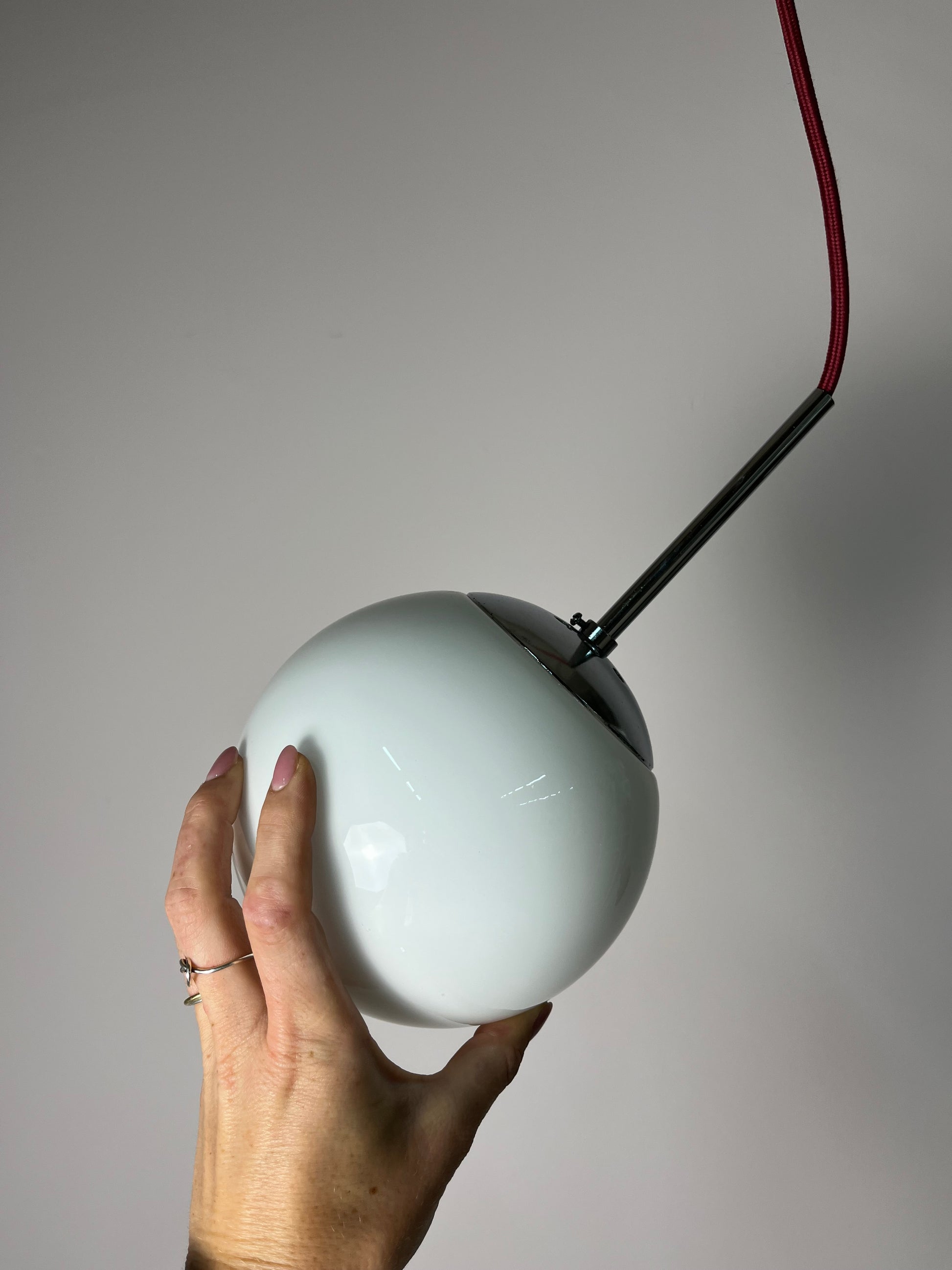 Kugellampe weiß Glas Chrom