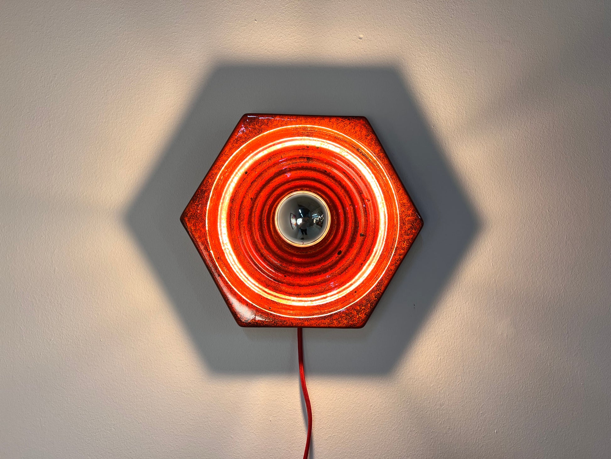 Wandlampe rot Keramik von Hustadt Leuchten