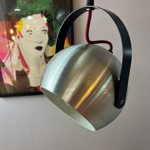 Kugellampe mit Kippmechanismus silber schwarz