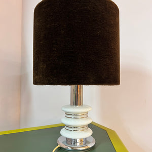 Tischlampe weiß braun Glas von Leclaire & Schäfer