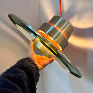 Lamellenlampe Trava grün orange von Carl Thore für Granhaga