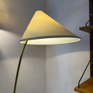 Stehlampe mit Marmorfuß & original Schirm von Rupert Nikoll
