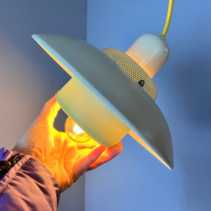 Lamellenlampe neu lackiert gelb creme