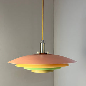 Lamellenlampe neu lackiert peach gelb mint aus Dänemark