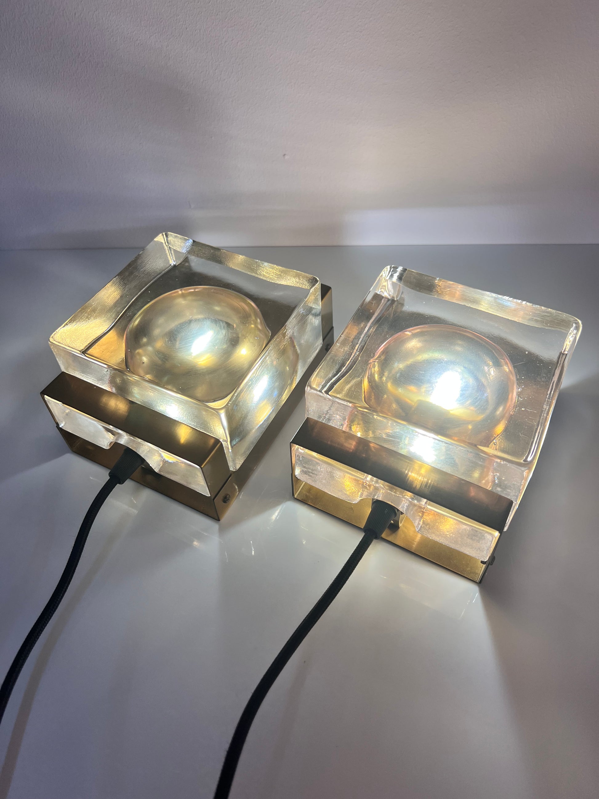 Wandlampe Maritim Typ 15806 Glas Messing von Vitrika
