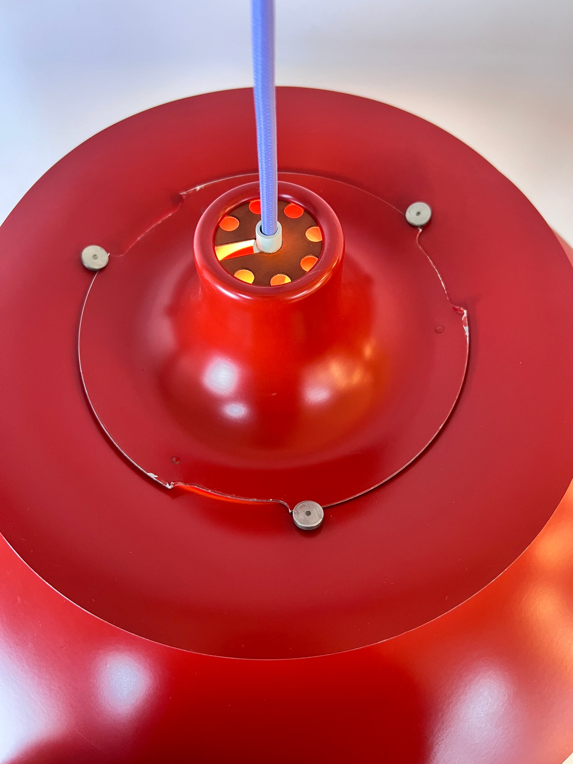 Lamellenlampe PH5 rot von Poul Henningsen für Louis Poulsen