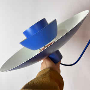 Lamellenlampe PH4 blau von Poul Henningsen für Louis Poulsen