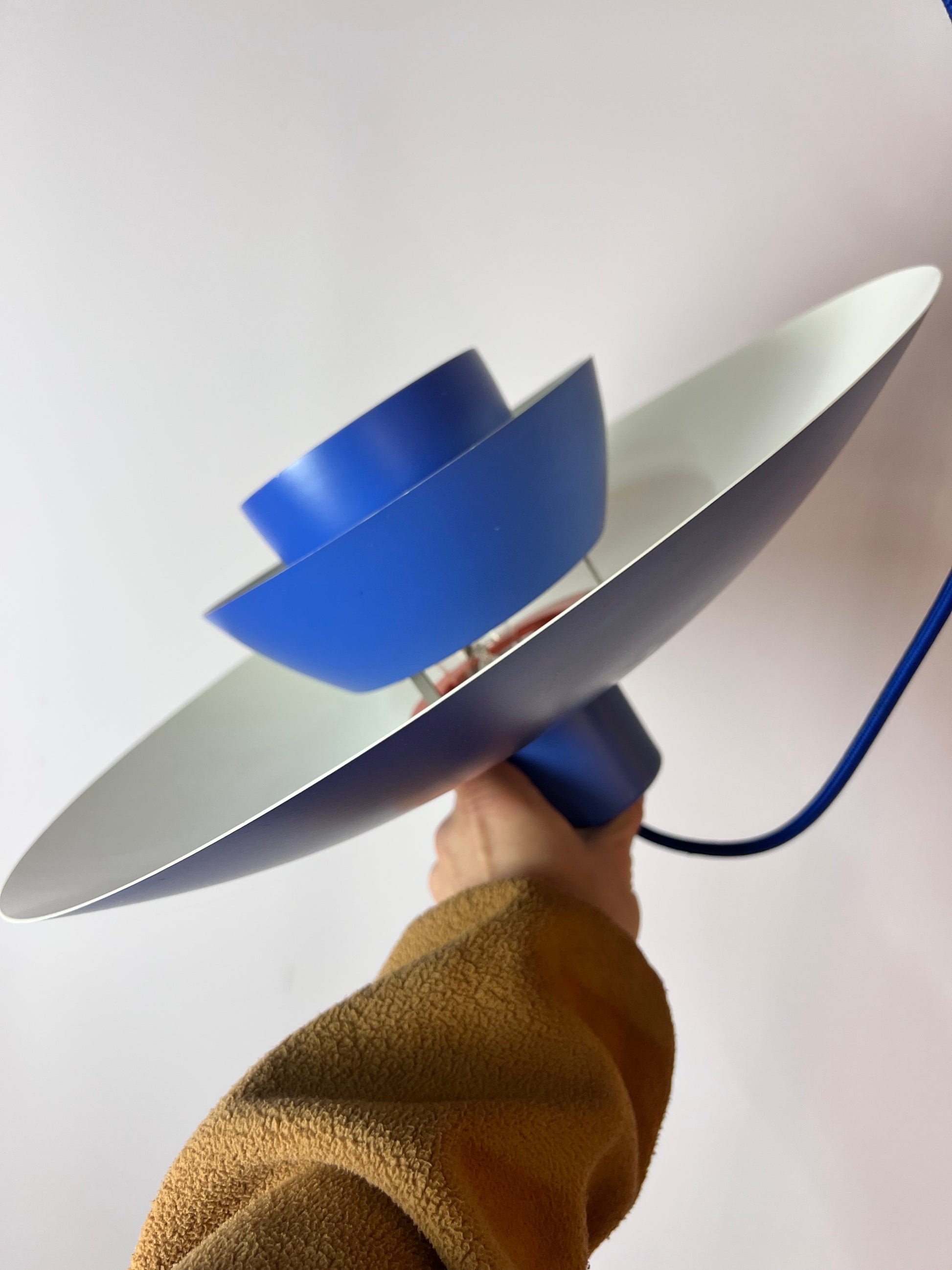 Lamellenlampe PH4 blau von Poul Henningsen für Louis Poulsen