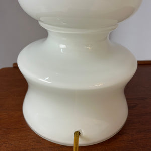 Tischlampe weiß Glas aus Dänemark