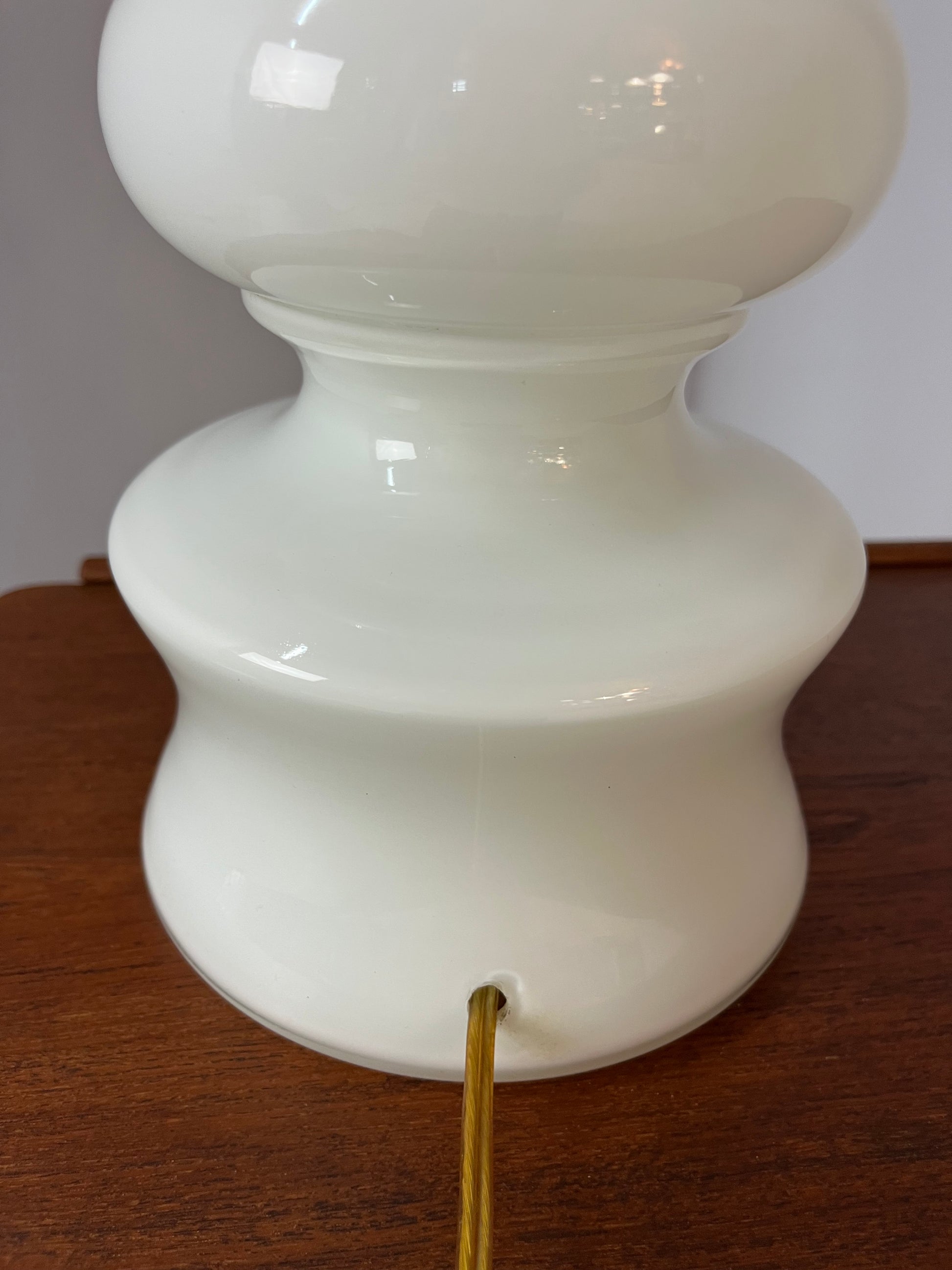 Tischlampe weiß Glas aus Dänemark
