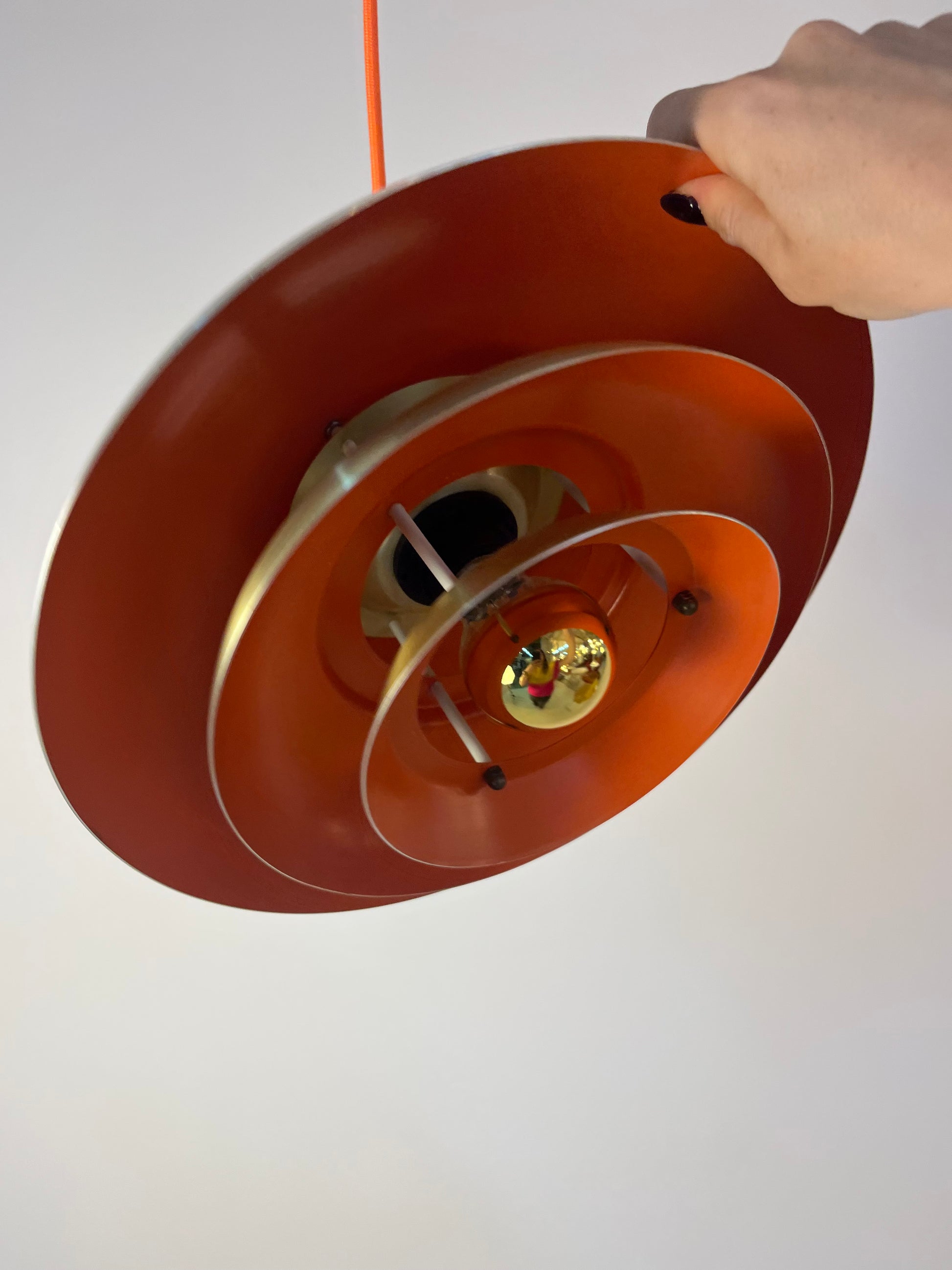 Lamellenlampe gold orange aus Dänemark