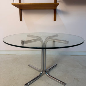 Runder Couchtisch Glas & Chrom