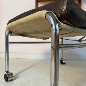 Hocker Modell Bore dunkelbraun Chrom von Noboru Nakamura für IKEA