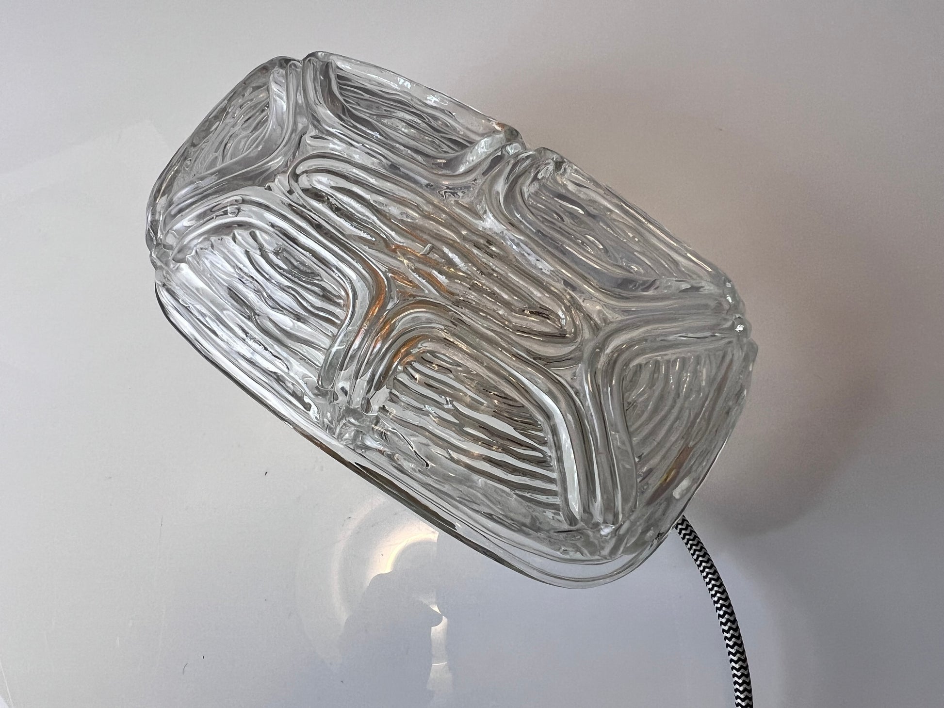 Wandlampe Strukturglas mit Kabel