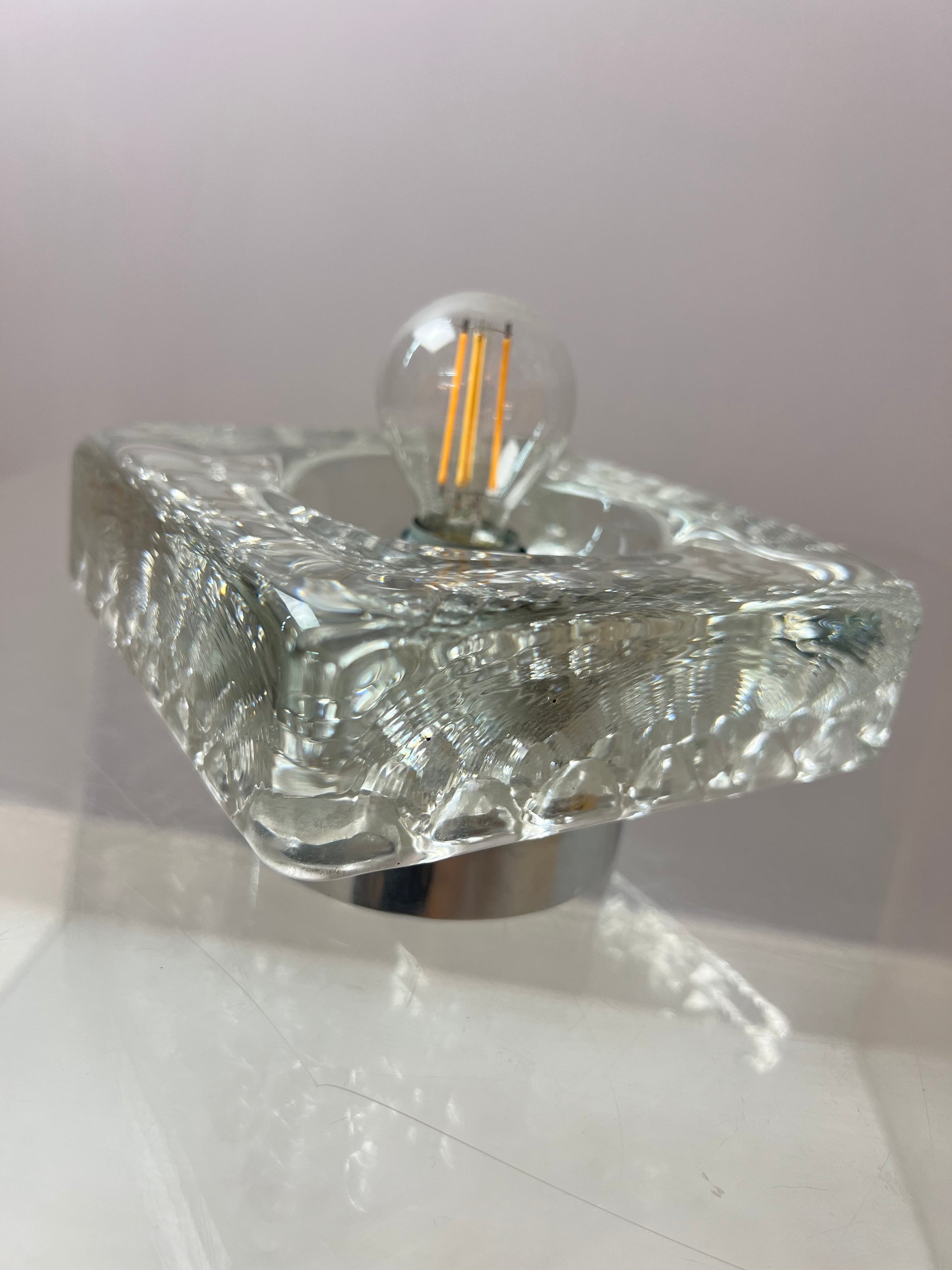 Wandlampe Ice Cube Glas Chrom