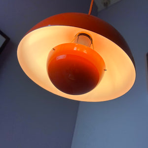 Hängelampe Flowerpot VP1 orange Emaille von Verner Panton für Louis Poulsen