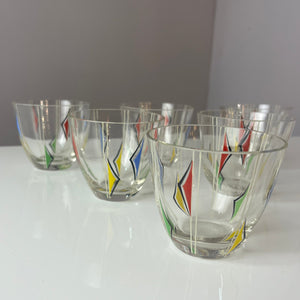 Bowle-Set: 9 Gläser und 1 Terrine bedrucktes Glas