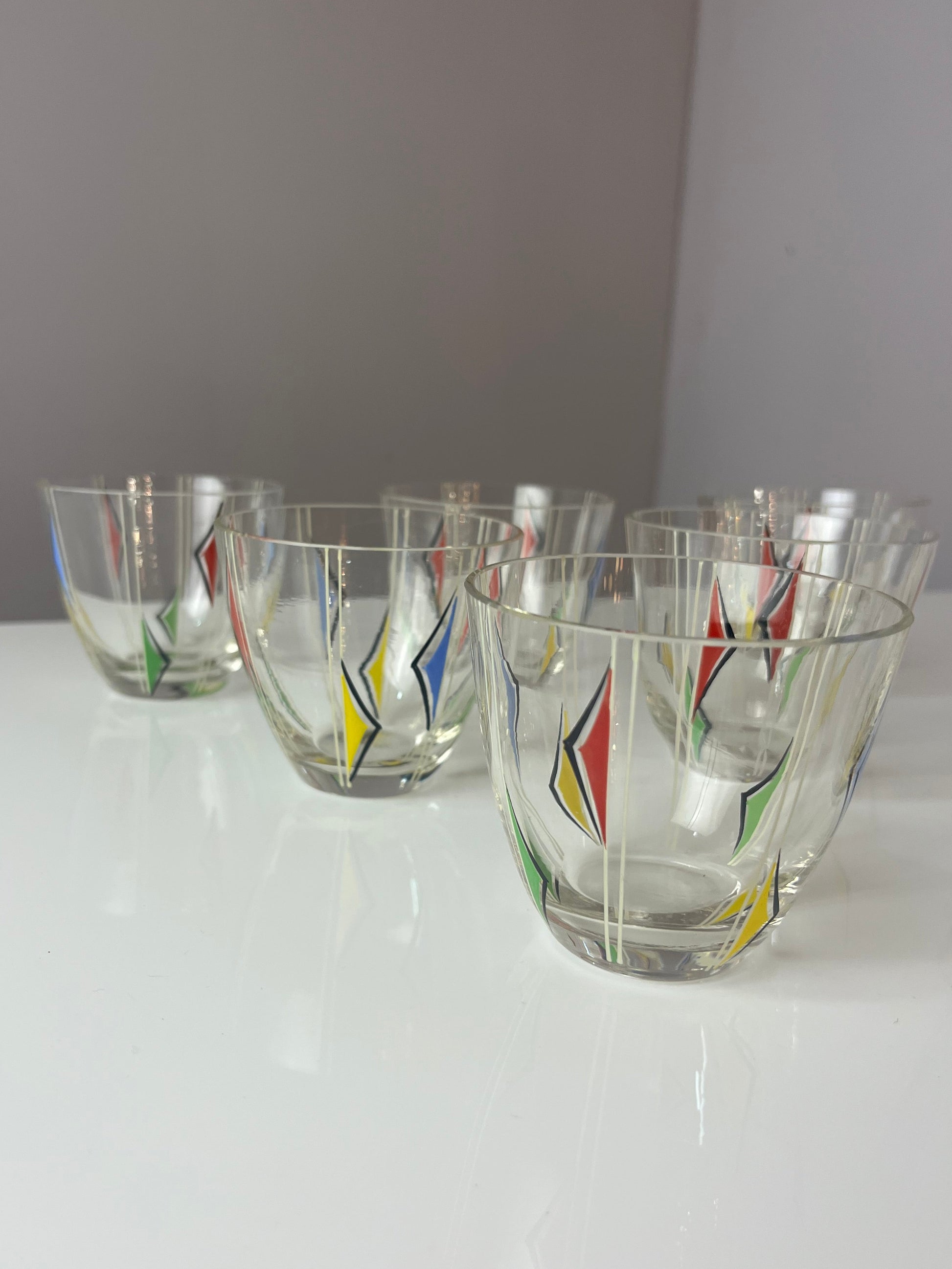 Bowle-Set: 9 Gläser und 1 Terrine bedrucktes Glas