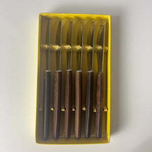 Set: 6x Buttermesser Teak in Box