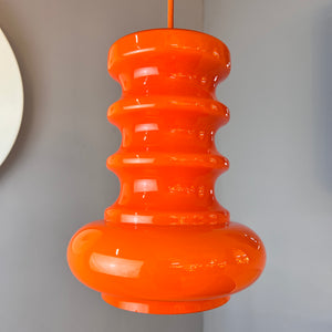 Hängelampe orange Glas
