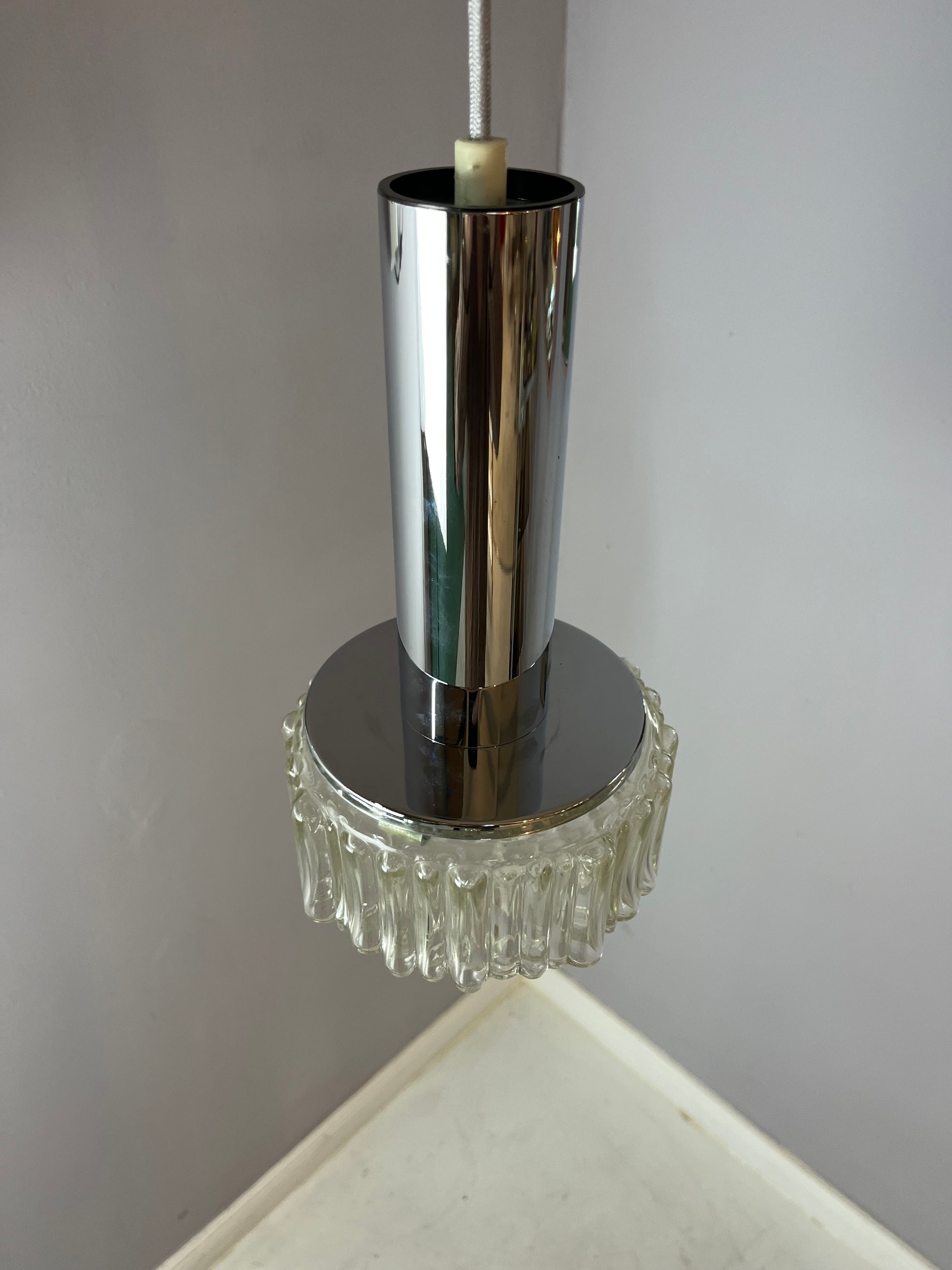 Pendelleuchte Modell P105 Klarglas Chrom von STAFF
