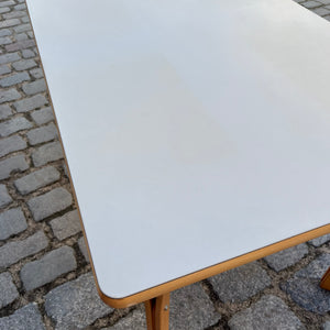 Esstisch mit Linoleum-Platte hellgrau Buche