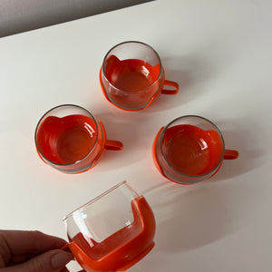 Set: 4x Glasbecher orange