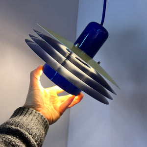 Hängelampe Typ 763 blau gelb von Horn