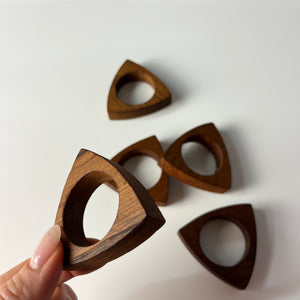 Set: 5x Serviettenring Teak aus Dänemark