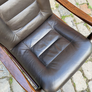 Sessel dunkelbraun Echtleder von Dyrlund