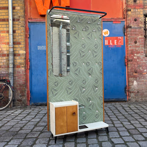 Wandgarderobe mintgrün mit Spiegel, Schrank & Schirmständer
