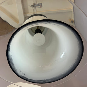 Trompetenlampe schwarz weiß Glas von Peill & Putzler