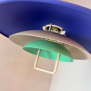 Lamellenlampe neu lackiert blau grün