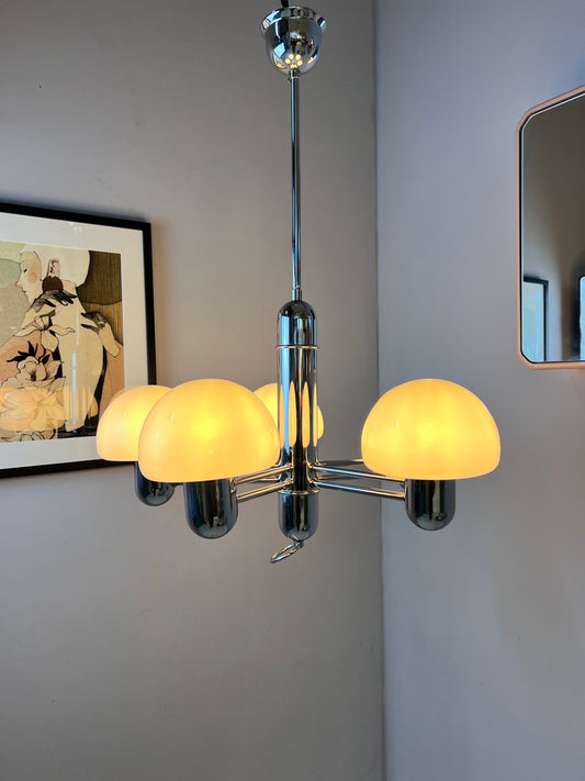 Kronleuchter Chrom Milchglas