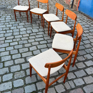 Set: 6x Polsterstuhl beige Teak von Casala