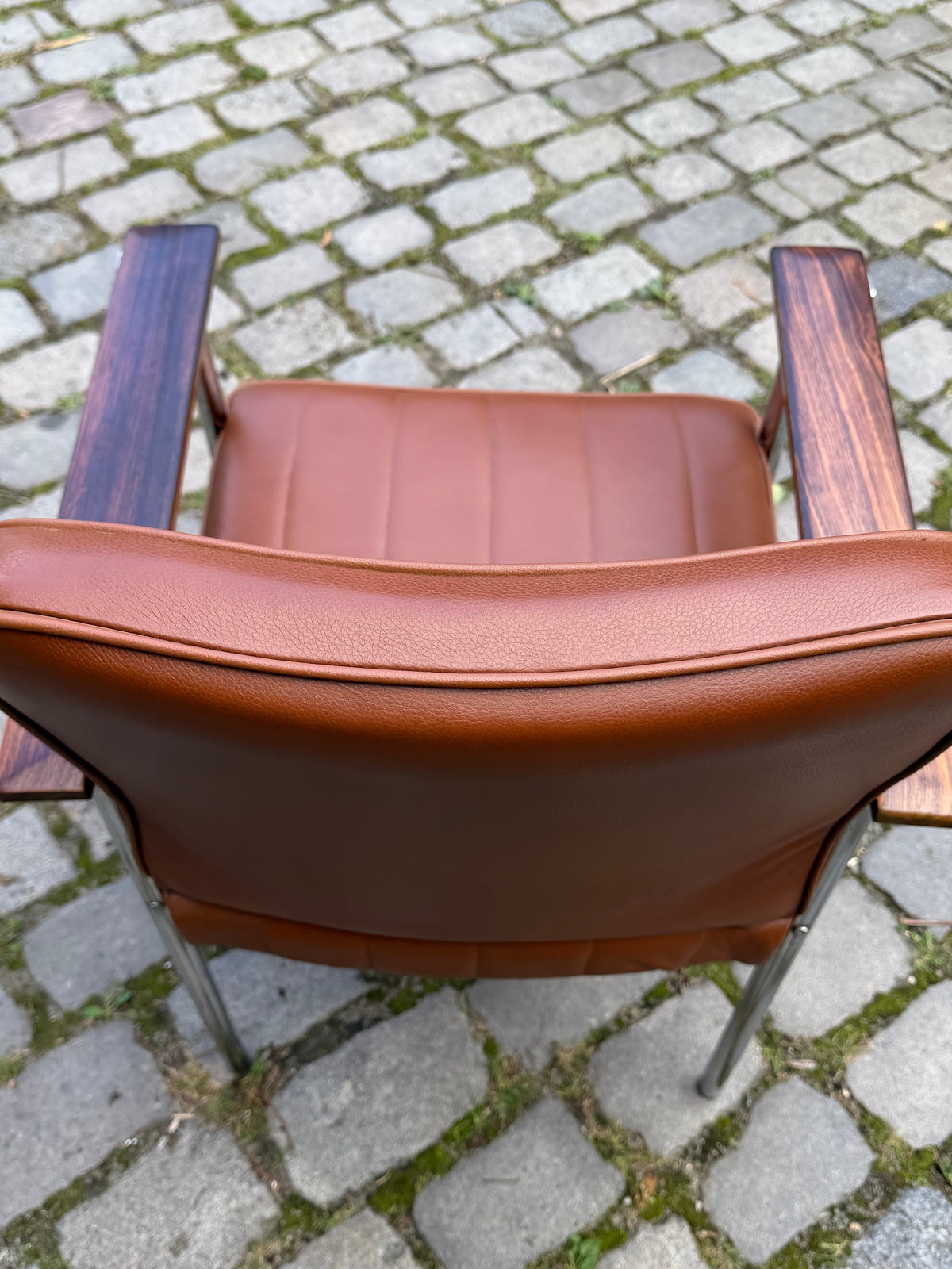 Armlehnstuhl braun Echtleder Palisander von Sven Ivar Dysthe für Dokka
