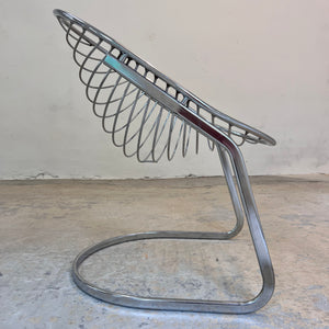 Freischwinger Modell Egg Chair mit Fell von Gastone Rinaldi