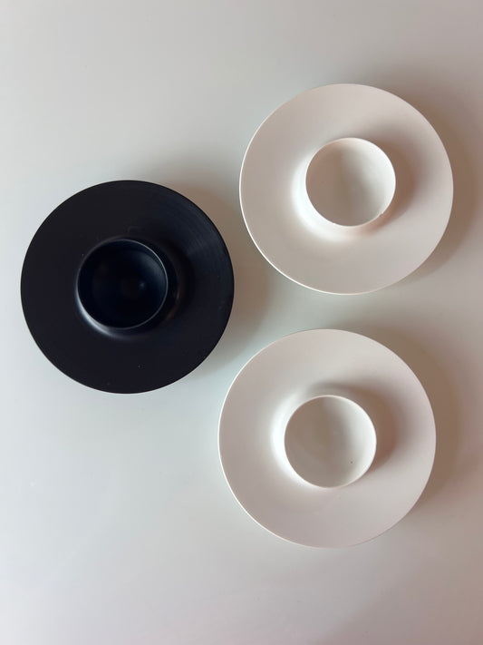 Set: 3x Eierbecher schwarz weiß Melamin von Torben Ørskov