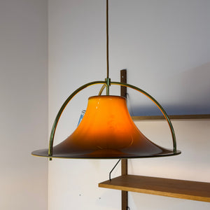 Hängelampe Modell Single braun orange von Jo Hammerborg für Fog & Mørup